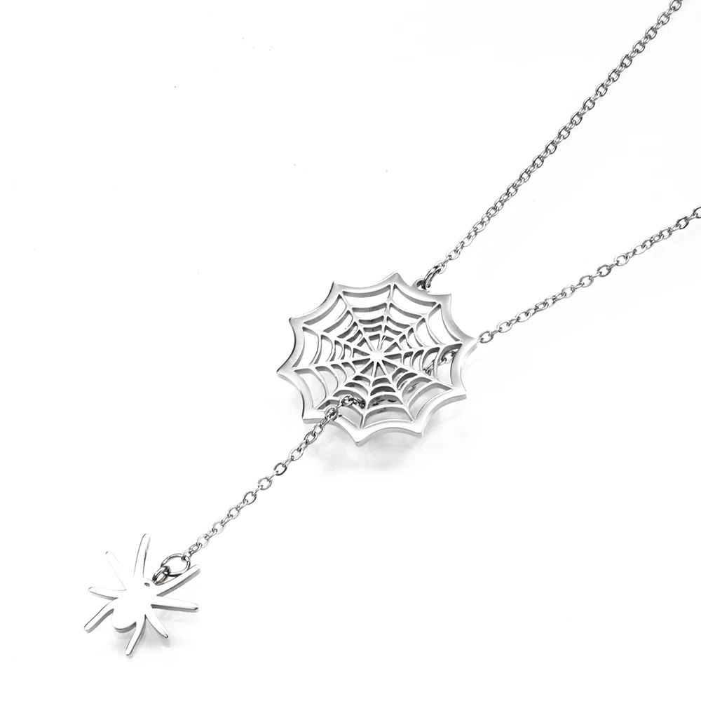 

Feelke Spider And Spider Web Rose Gold Punk Animal Cool Design Necklace Gift