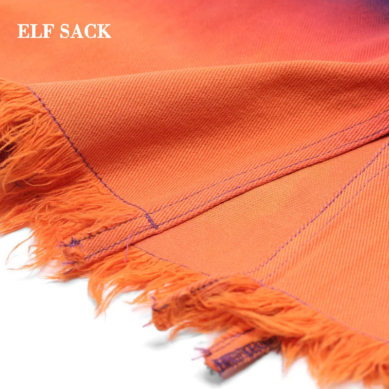 Женская повседневная юбка ELF SACK хлопковая трапециевидная до колена со средней