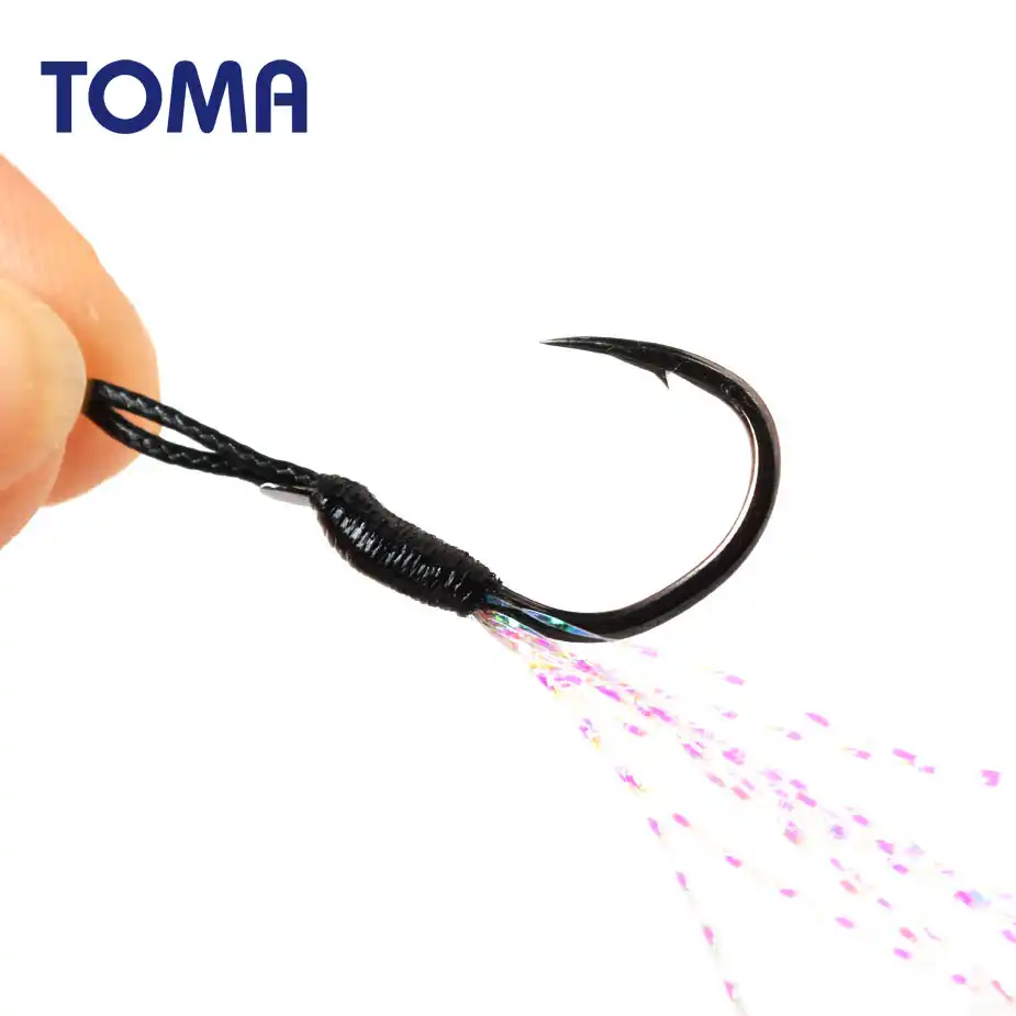 TOMA 6 шт./компл. крючок для джига черного никеля 12 #14 # металлические крючки