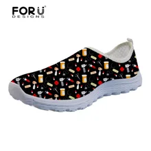 FORUDESIGNS/летние женские кроссовки; милые повседневные Брендовые женские туфли на плоской подошве для медсестры/счастливого доктора; модная обувь для ходьбы для девочек