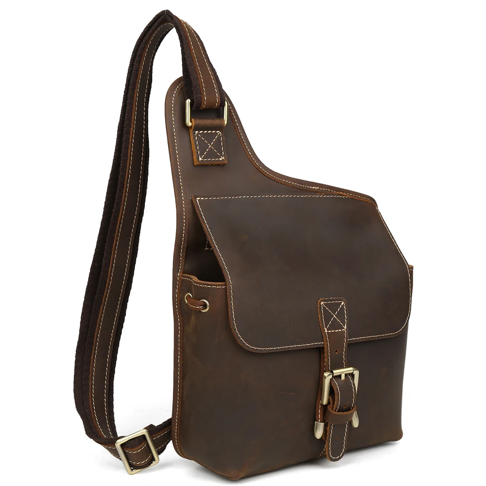 2017 Handmade Genuine font b Leather b font Messenger Bag Chell Pone Cases Retro Hobo Sling