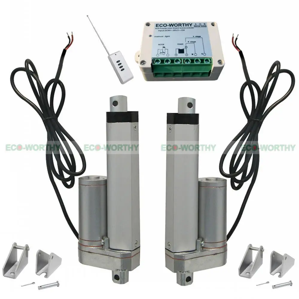 

2pcs 4" 100mm 12V DC Multi Linear Actuator W/ Remote Control 330 Lbs Max Pound