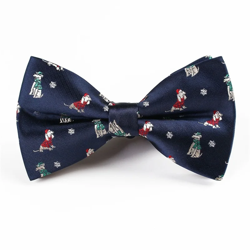 Christmas Bow Ties for Mens Shirt Snowflake Pattern Polyester Bowties