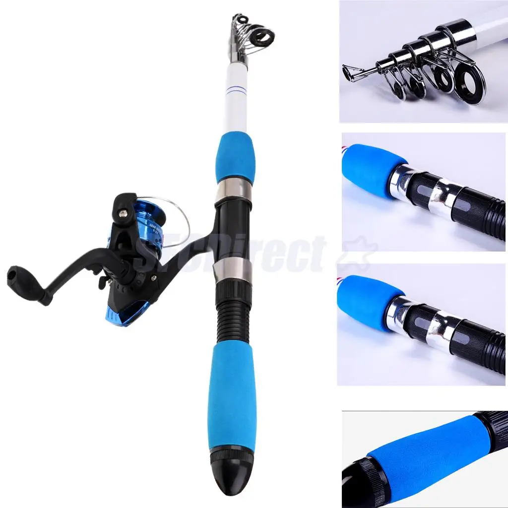 1.6m Telescopic Fishing Rod and Fishing Reel Wheel Portable Travel Kits