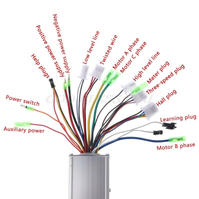 OOTDTY DC 24/36V 250W Brushless Regulator Speed Controller Scooter E-bike Electric Motor