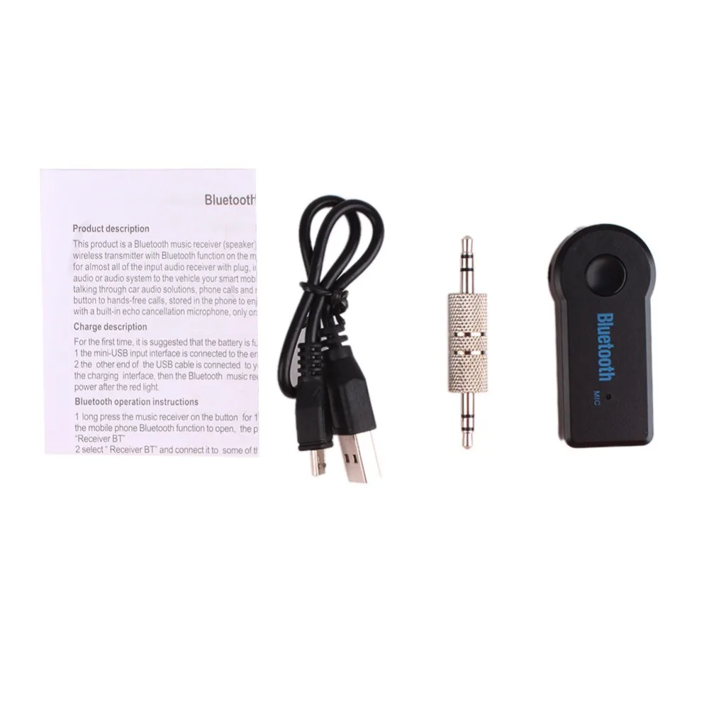 Автомобильный Bluetooth передатчик 3,5 мм разъем громкой связи Портативный Bluetooth AUX мини аудио приемник автомобильный комплект музыка Bluetooth адаптер#264512