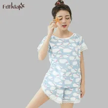 Летняя Новинка, Хлопковая пижама с круглым вырезом, женские Пижамные шорты, пижама размера плюс женский комплект 2 шт., Пижама для взрослых, комплекты одежды для сна E1247