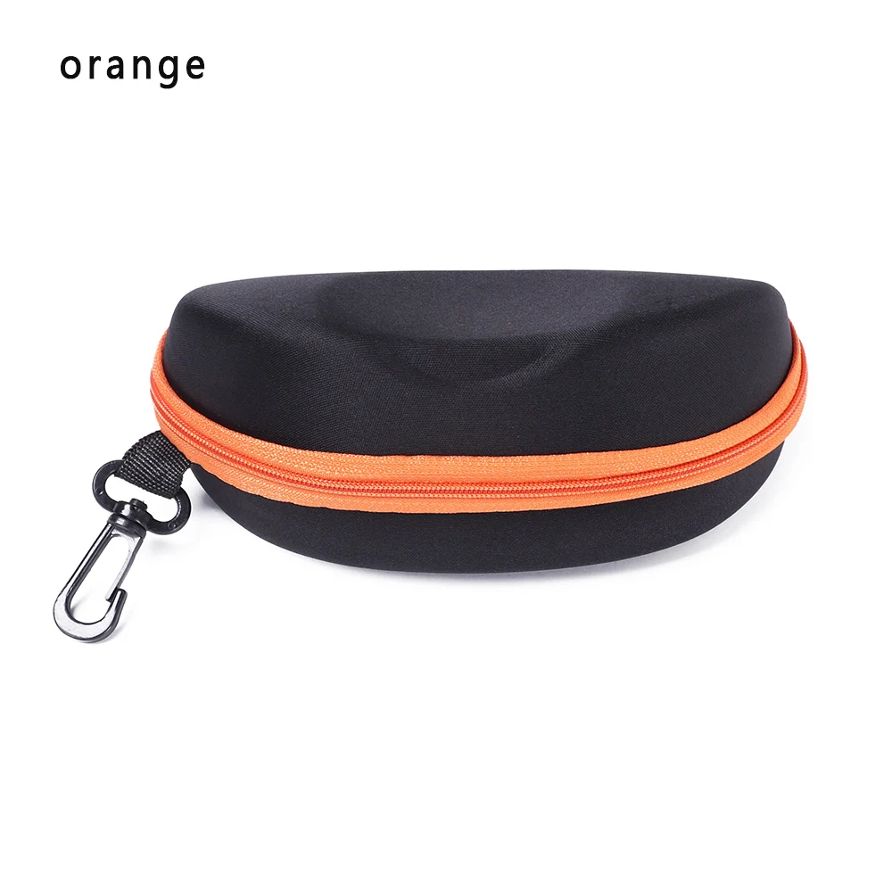 1Pcs Portable Carabiner Eye Glasses Sunglasses Hard Case Protector Box Holder Zipper Box Fashion Reading Glassess Accessories - Color: orange