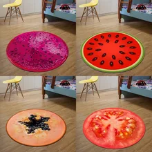 3D принт, круглый фруктовый мягкий ковер для детской спальни, ковер для кухни, коврики для компьютерного стула, коврики и ковры для дома, гостиной