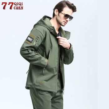 

Lurker Shark Soft Shell Military Tactical Jacket Men Waterproof Windproof Windbreaker Coat Camouflage Fleece Hooded SWAT Jacket