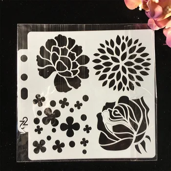 

1Pcs Four Flower DIY Layering Stencils Wall Painting Scrapbook Coloring Embossing Album Decorative Paper Card Template
