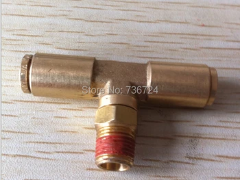

tube size 1/4-1/8 npt thread Tee ,Swivel male NPT, DOT fitting brass fitting air fitting