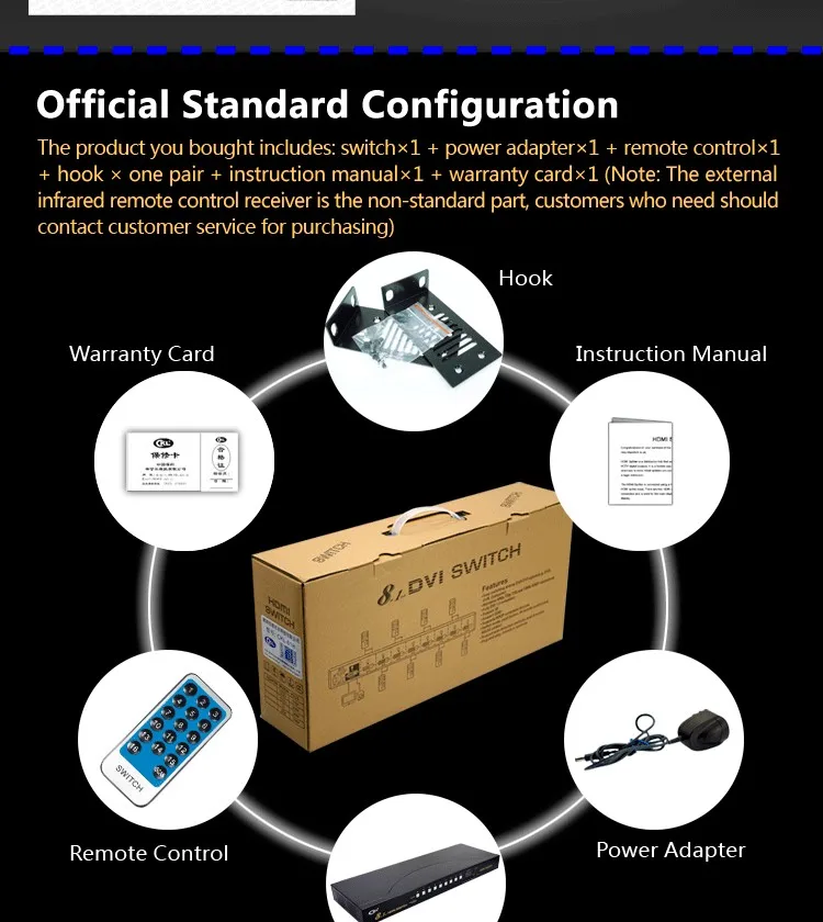 Ckl 8 Порты и разъёмы Авто HDMI коммутатор 8 в 1 с ИК-пульт дистанционного RS232 Управление Поддержка 3D 1080 P EDID автоматическое обнаружение стойки