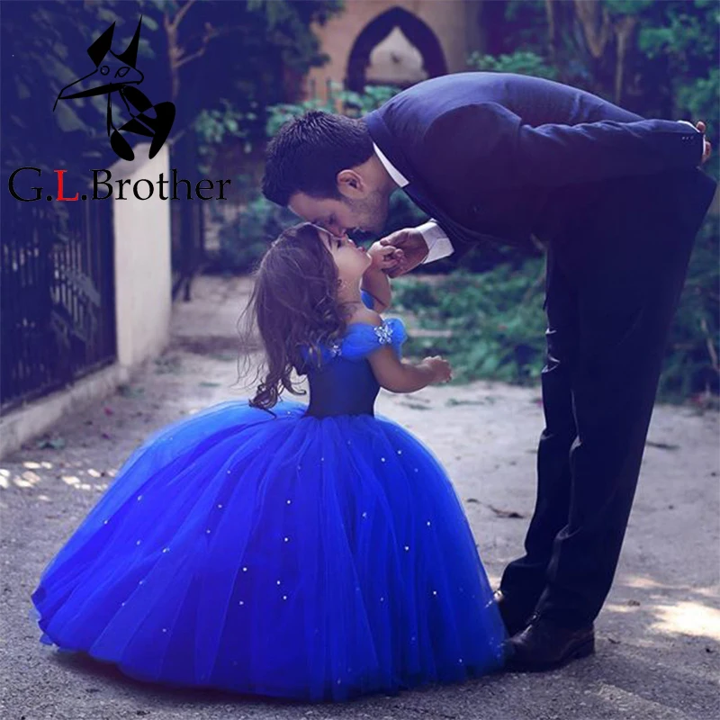 Flower Girls Dress New 2017 Girls Clothes Wedding Dress Blue V-Neck Sleeveless Bridesmaid Girls Dresses For Party Prom IY16 Flower Girls Dress New 2017 Girls Clothes Wedding Dress Blue V-Neck Sleeveless Bridesmaid Girls Dresses For Party Prom IY16