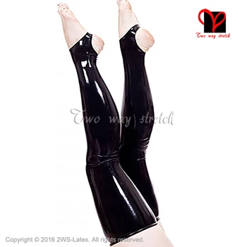 

Sexy Latex stockings black Rubber stockings with feet open XXL WZ-025
