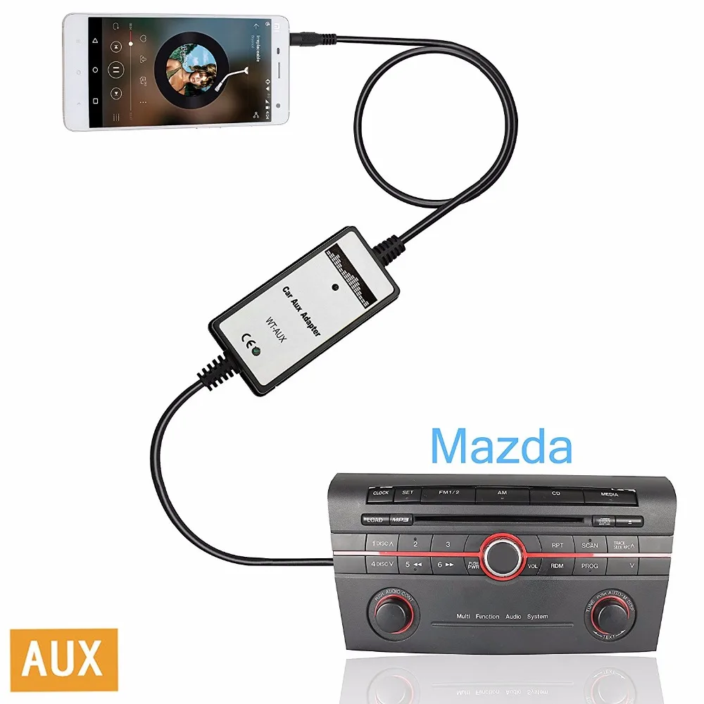 

Car Radio 3.5mm AUX Audio Input Adapter Auxiliary Jack Mp3 Interface for Mazda 6 (Panasonic/Bose) 2009, SPD 2002-2006