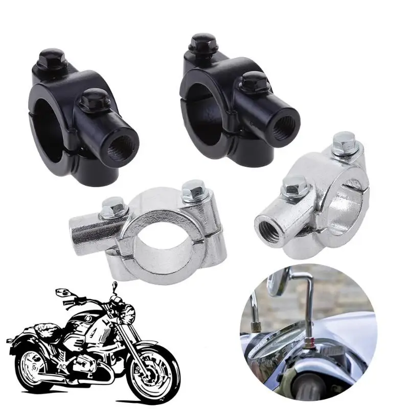 

2pcs 25mm Motorbike Mirror Mount Clamp Brackets Accessories Motorcycle Handlebar Metal Rear View Mirror Mount Holders