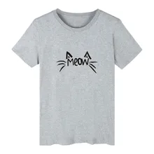 Summer Fashion T Shirt Short Sleeve Cotton KITTY KITTEN Meow Print Casual T-Shirt Male Tops Shirt USA size