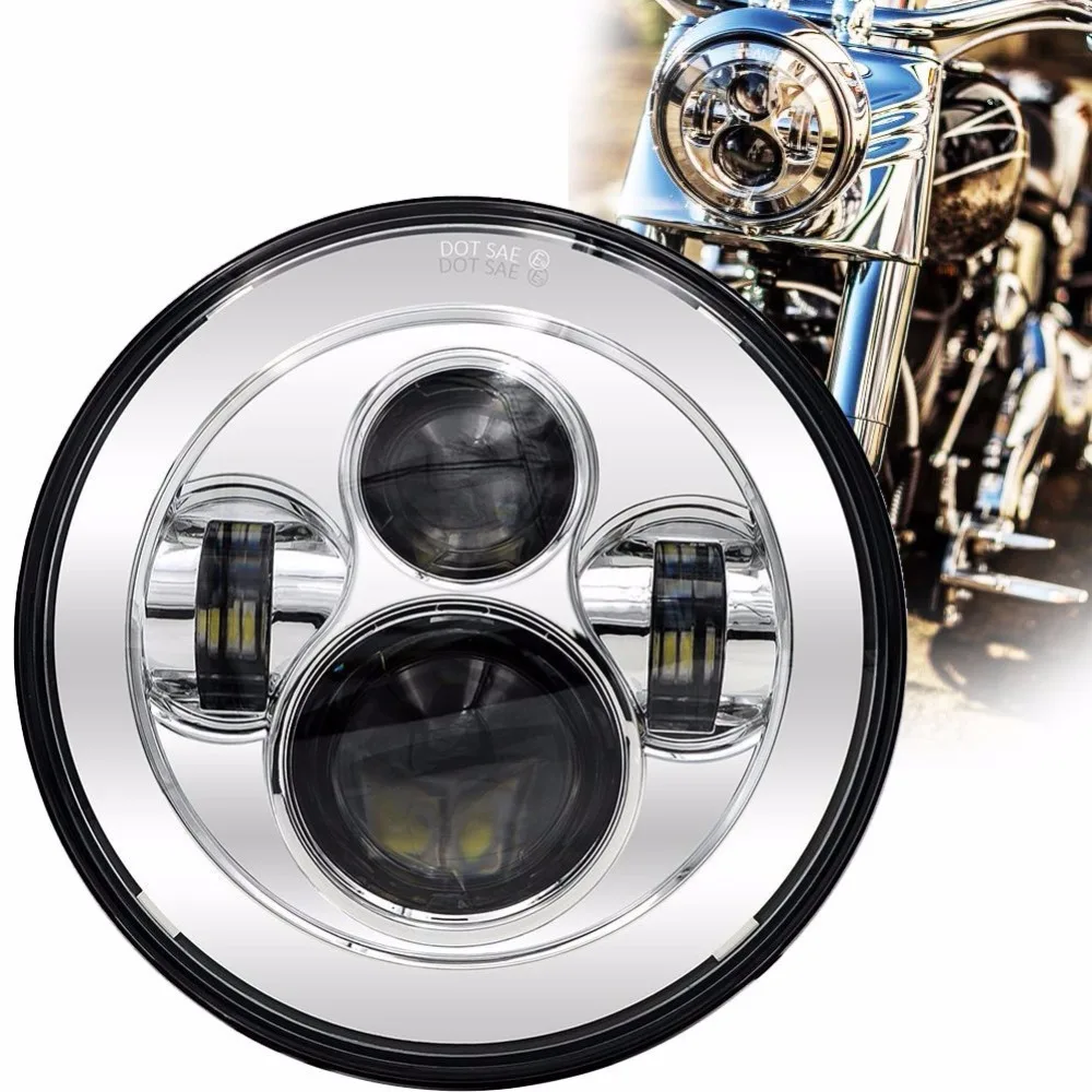

1Pcs Harley Motorcycle Led Headlight 7inch Projector Daymaker Headlights Round Hi-Lo Beam H4 H13 12V 24V Headlights For Harley