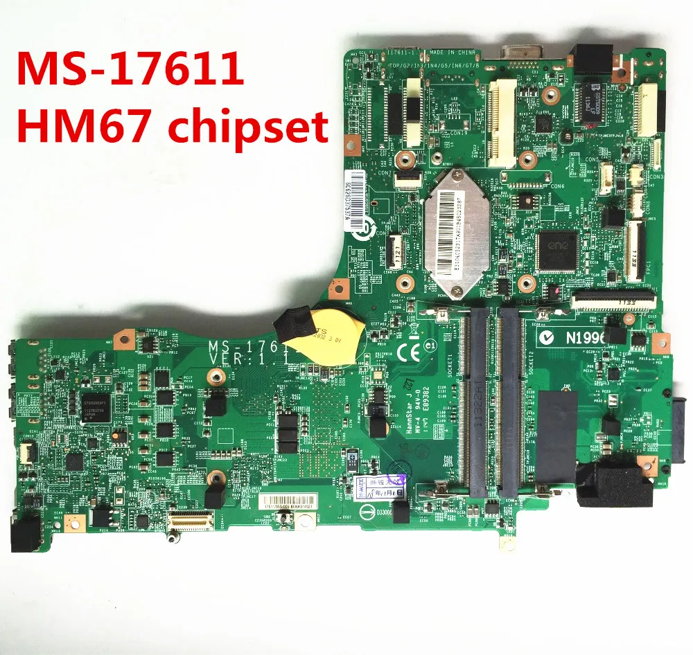 Высококачественная оригинальная материнская плата для ноутбука MSI GT70 MS 17611 HM67 17621