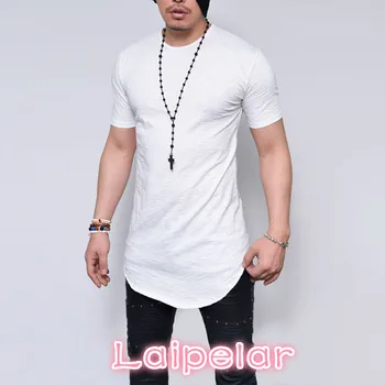 

Plus Size S-5XL Summer Fashion Casual Pure Color Slim Fitness Elastic Men O-Neck Short Sleeve Tshirt Female Hip Hop Tops