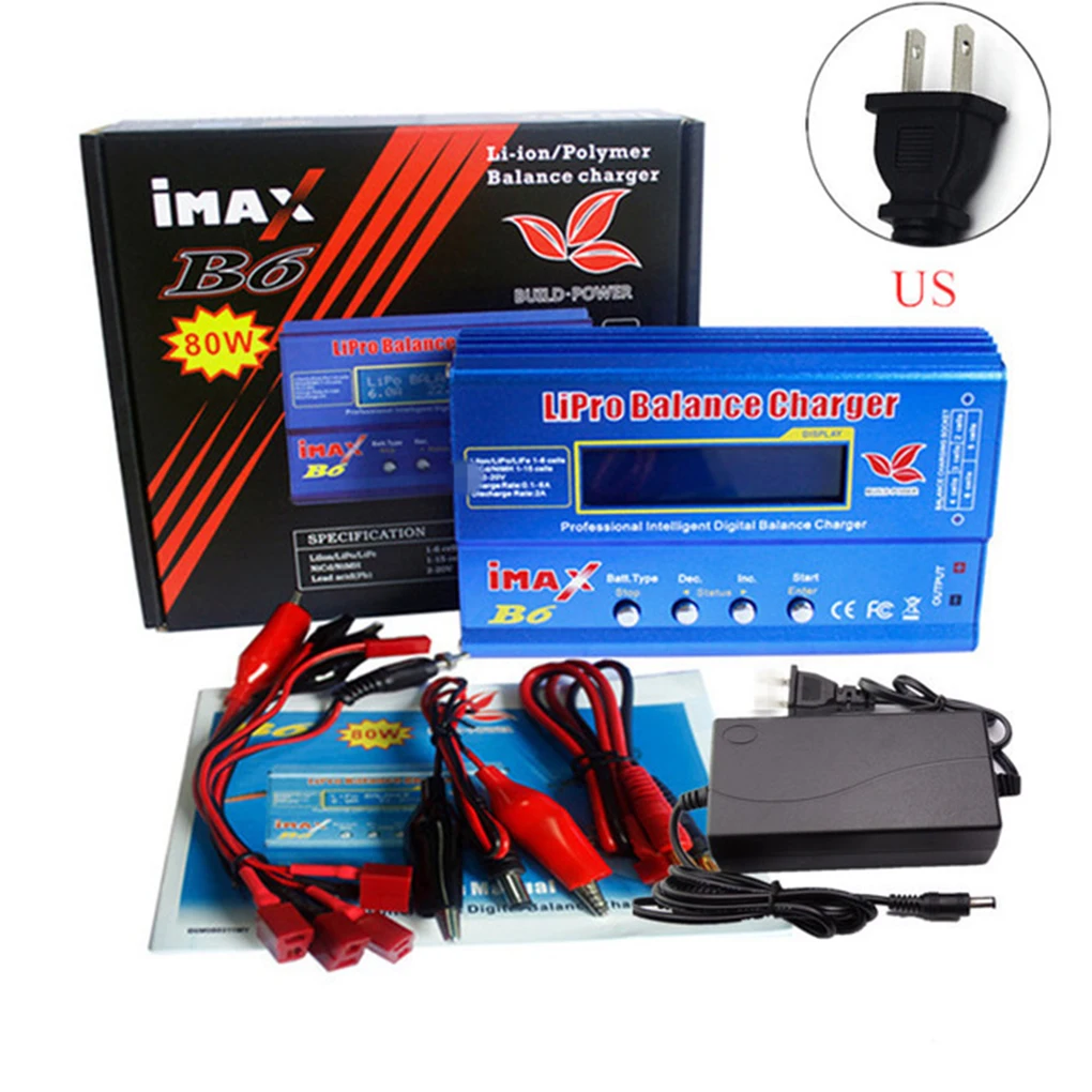 

80W AC/DC Rechargeable NiMh NiCd Lithium Polymer Battery Charger Screen Display Battery Blancer
