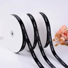 Высококачественный 100 ярдов плоский с принтом логотипа на заказ атласная лента для персонализированных подарков коробки украшения цветочный магазин печать логотипа