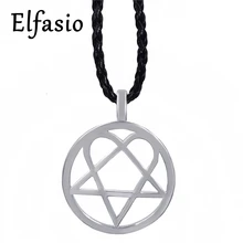 Heartagram звезда сердце его Серебряный тон Мужские Женские оловянные кулон ожерелье LP215