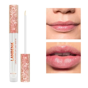 

LANBENA Pink Lip Serum Moisturizing Lightening Lips Plumper enhance increases Elasticity Lip Essence Lips Care Pump Cream
