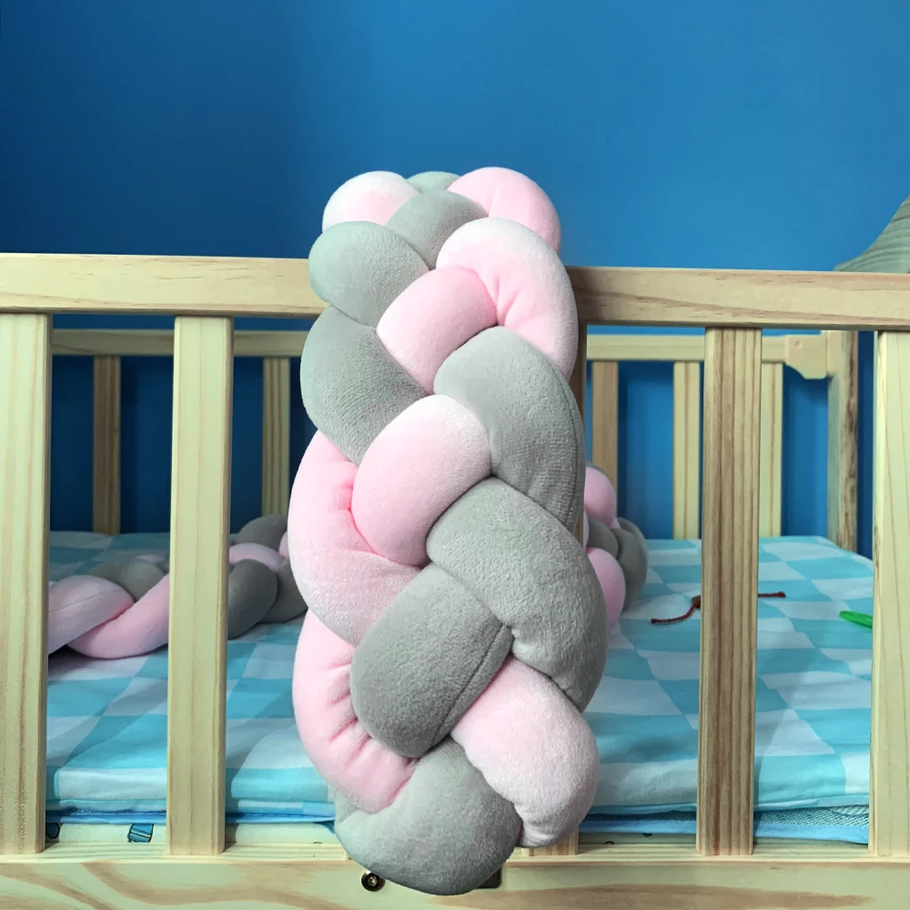 2 м детский бампер для кроватки плетеный с узелком 4 нити подушка ручной работы