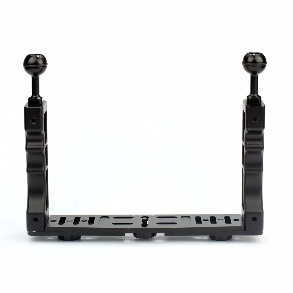 

CNC Dual Handle Grip Stabilizer Rig Aluminum Handheld Underwater Scuba Diving Tray Mount / LED Light for Gopro DSLR Camera