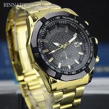 RINNADY Luxury Brand Men’s Watches Full Steel Quartz Analog Digital Auto Date Army Military Sport Watch Male Relogios Masculino
