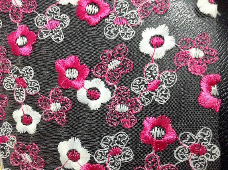 

Top quality mesh base polyester and milk fibre dyed yarn embroidery lace fabric,XERY4126#