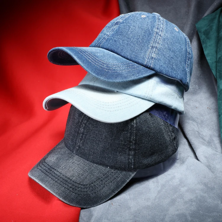 Men Denim Baseball Cap Brand New Solid Color Casual Jeans Hat Women