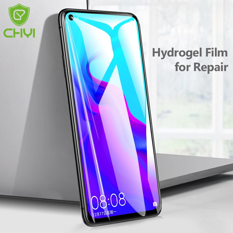 

CHYI 3D Curved Film For Huawei nova 4 Screen Protector Nova4 Full Cover Nano Hydrogel Film With Tools Not Tempered Glass