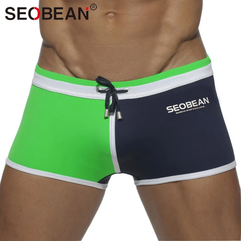 seobean marca uomini uomo costumi da bagno costumi da bagno slip nuoto degli uomini gay 2016
