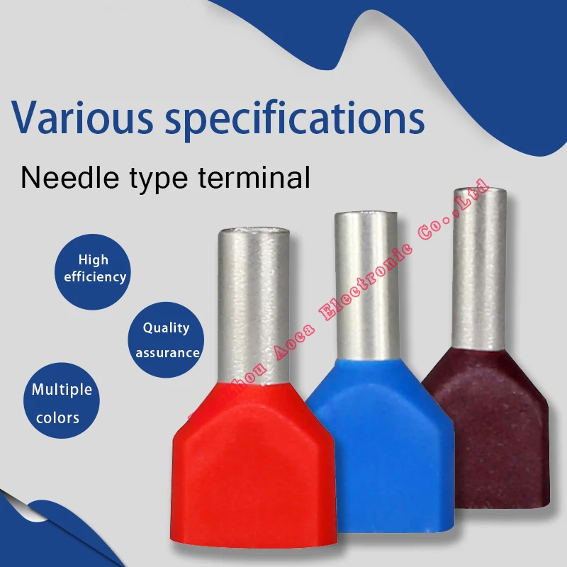 

1000PCS/lot TE2510 TE2513 Insulation terminal cold pressed end double line tube shaped pre insulated end head tubular terminal