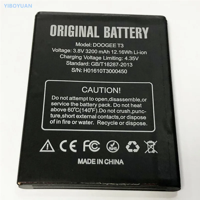 

3.8V 3200mAh H01610T3000450 For DOOGEE T3 Battery
