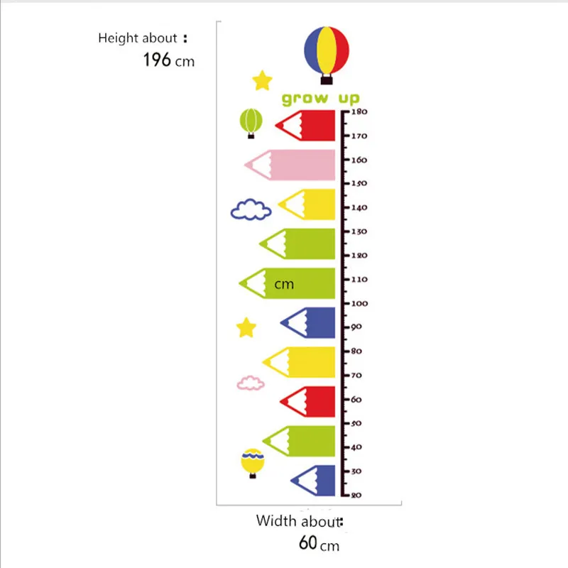 Мультфильм карандаш высота Наклейка 3D стерео Наклейка для детской комнаты гостиной акриловая высота линейка Наклейка на стену s наклейки для детской комнаты