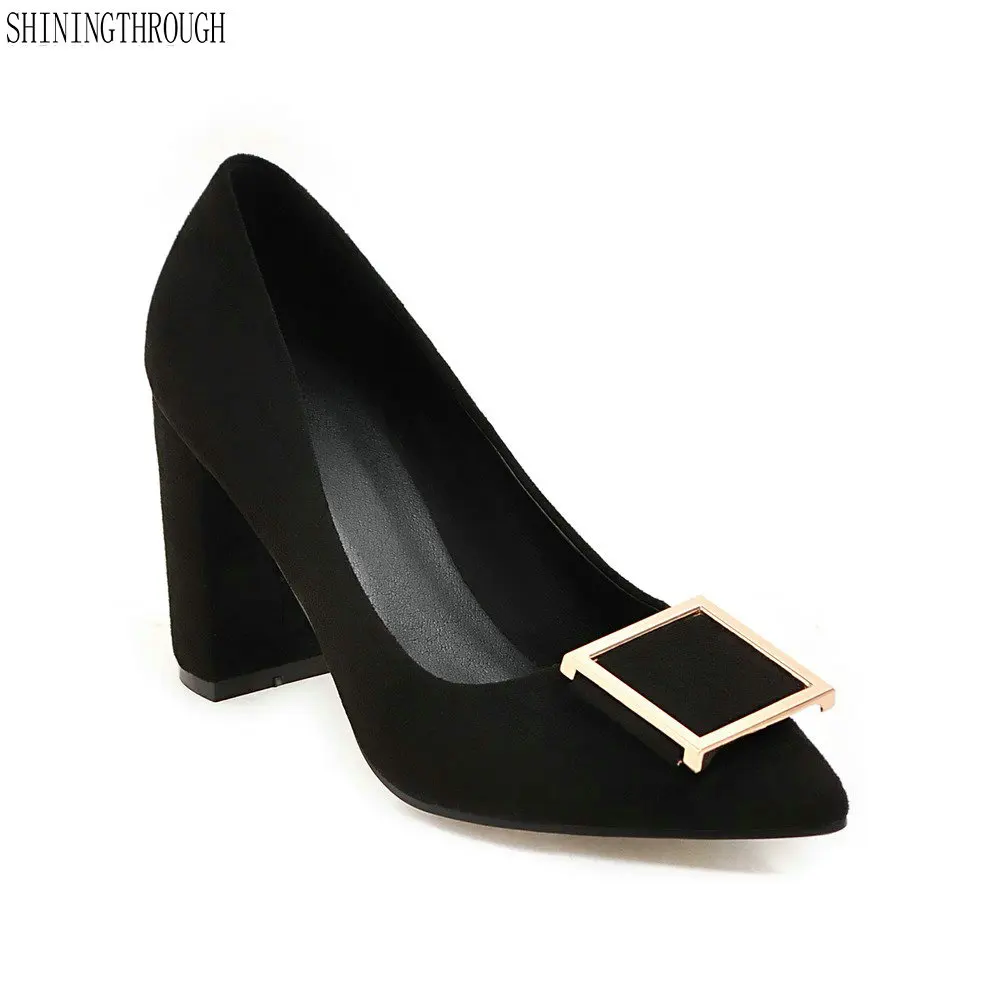 

High Heels Shoes Women Pumps Sexy Party Shoes Spring Pointed Toe Thick High Heels Slip On Shoes zapatos mujer