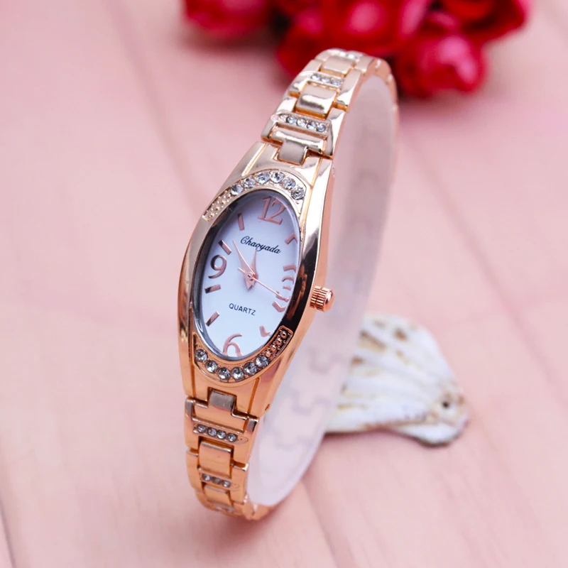 2024 stainless steel strap women luxury fanshion watch rose gold dress diamond female casual clock lover's bracelet watch