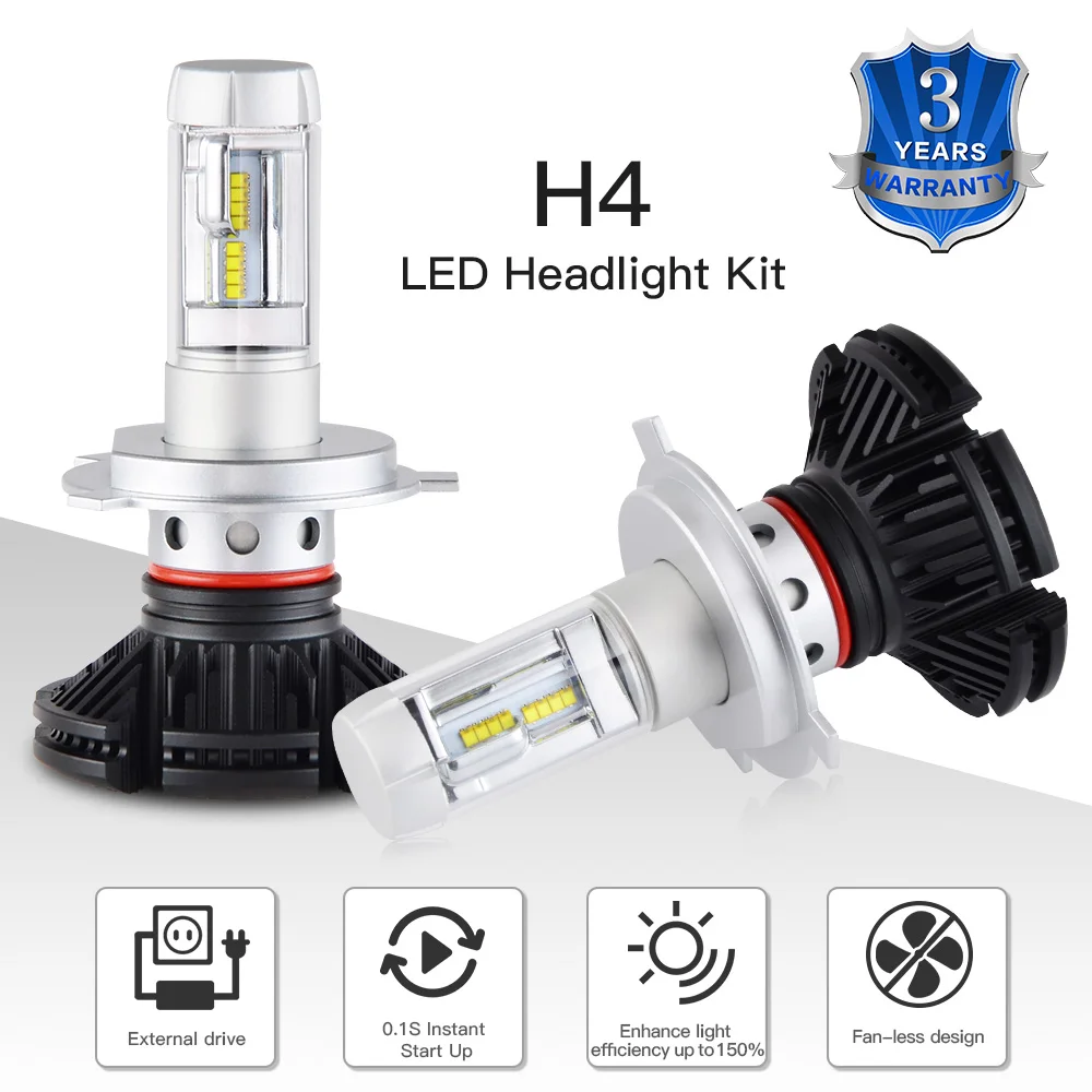

H2CNC H4 Car LED Headlight Canbus Bulbs 3000K 6500K 8000K 6000LM For Chevrolet Aveo 2004-2011 Hi/Low Beam Auto Lamps