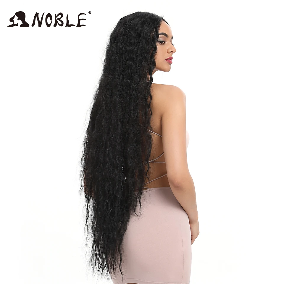 Pelucas sintéticas de pelo Noble para mujeres negras Pelo Largo rizado de 42 pulgadas Cosplay Rubio Ombre peluca frontal de encaje sintético peluca delantera