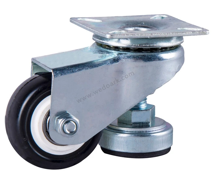 

1PC FIVERI Mini 2 Inch Casters Wheels 50Kg Polyurethane PU Adjustable Support Wheels Castors Plate Swivel Industrial for trolley