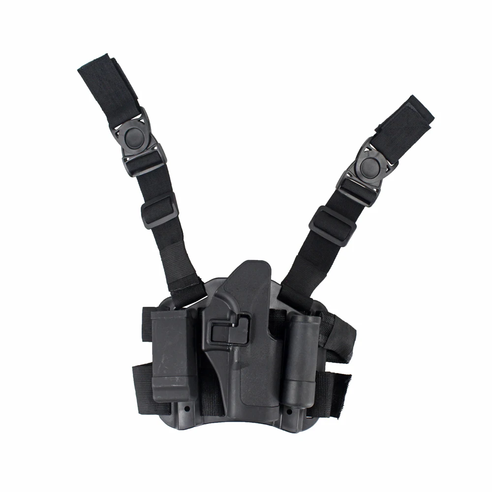 

Tactical Right Leg Holster Thigh Pistol Holster With Magazine and Flashlight Pouch for Glock 17 19 22 23 31
