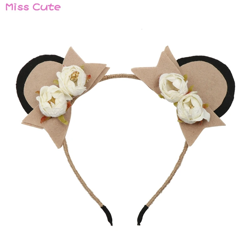

Cute Animal Ears Headband Boutique Bow Flower Hairband Women Girls Party Cosplay Harrband Mickey Ears Girls Hair Accessories