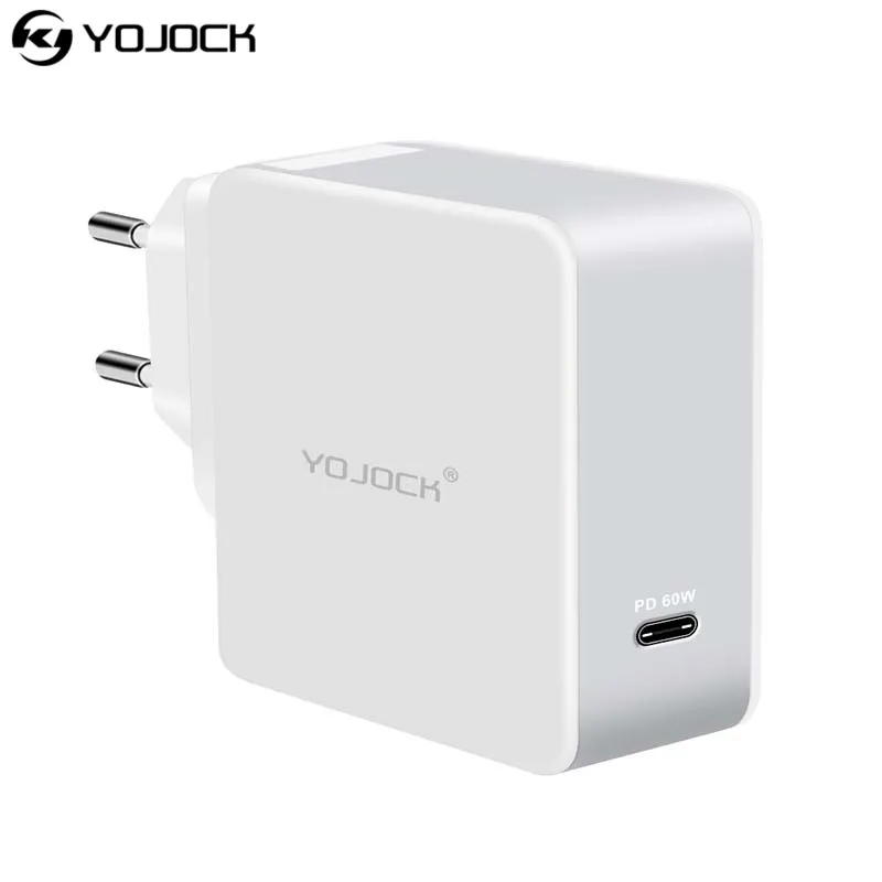 Yojock EU/AU/UK/US 60W зарядное устройство PD Type C с подачей энергии настенное Портативный