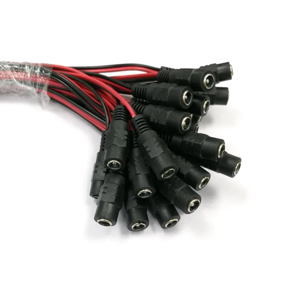50 шт. медные разъемы питания постоянного тока 5 5X2 1 мм|dc wire|12v connector femalewire pigtail |