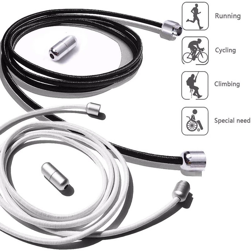 1 Pair New Elastic Shoelaces Simplicity No Tie Shoe laces Metal Tip Round Shoelace Convenient Quick Lock Sneakers Lazy laces 1 Pair New Elastic Shoelaces Simplicity No Tie Shoe laces Metal Tip Round Shoelace Convenient Quick Lock Sneakers Lazy laces