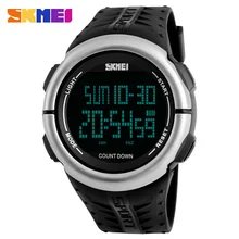 SKMEI Мужская Мода Спортивные часы в стиле милитари с Для мужчин открытый светодиодный электроники Наручные часы Водонепроницаемый мужские часы Relogio Masculino